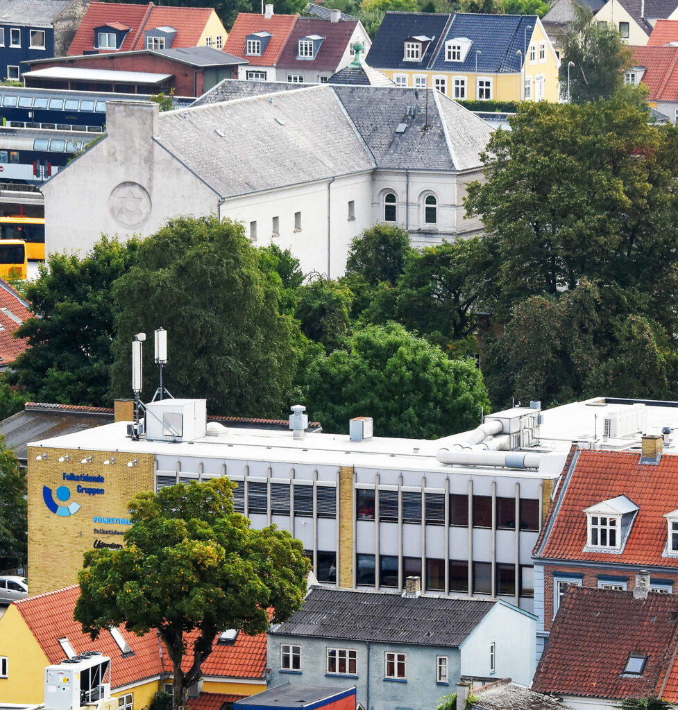 Luftfoto af mediehuset Lolland-Falsters Folketidende A/S